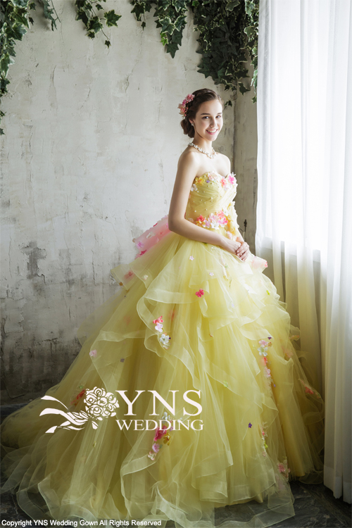 yns wedding ウェディングドレス イエローカラー | hartwellspremium.com