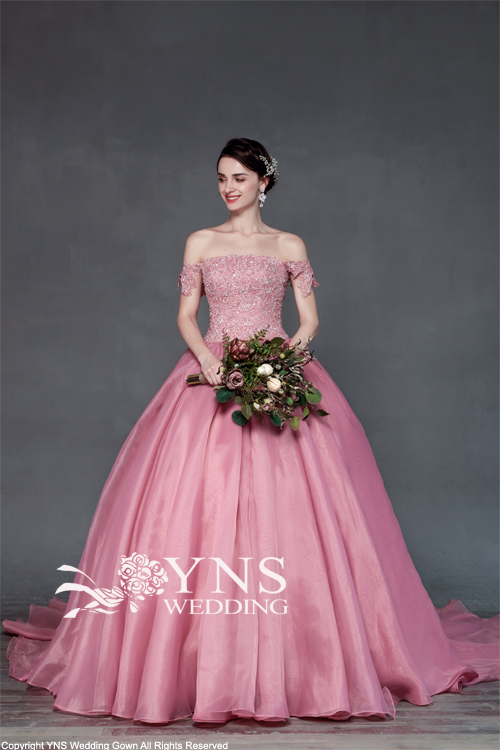 Y N Sウェディングドレス カラードレス ピンク-